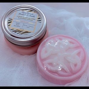 NEW 🌿 Natural Magnolia and Lemon Body lotion and luffa exfoliating soap Duo